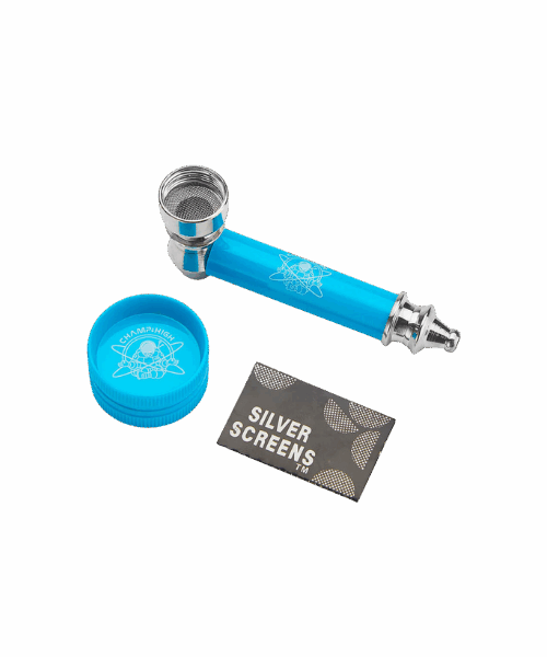 Champ High Kovová Pipe + Mini Drtička + Sítko – Mix barev
