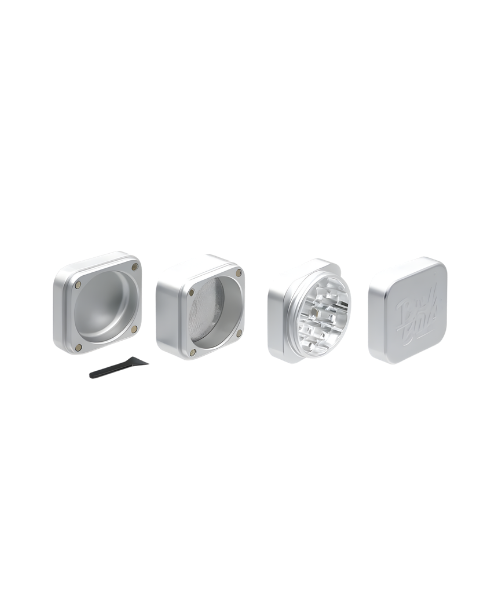 Best Buds The Cube Aluminium Grinder Stříbrný – 4 části (50mm)