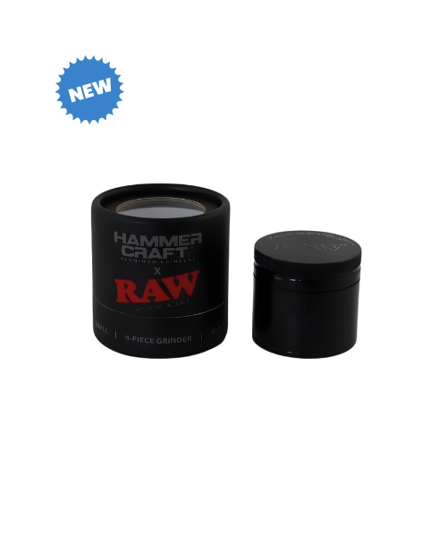 RAW Hammer Craft Aluminium Grinder Black – 4 části (50mm) 🖤